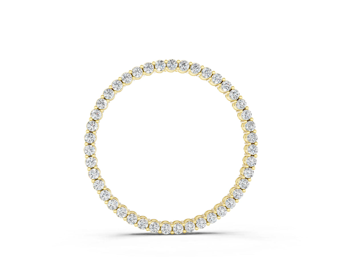 Yellow gold Round Cut Diamond Prong Set Eternity Pendant