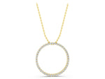 Yellow gold Round Cut Diamond Prong Set Eternity Pendant_1
