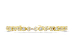 Yellow gold Round Cut Diamond Tennis Bracelet with Bezel Setting and Milgrain Band