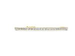 Yellow gold Round Cut Diamond Tennis Bracelet with Box Chain and Four-Prong Setting