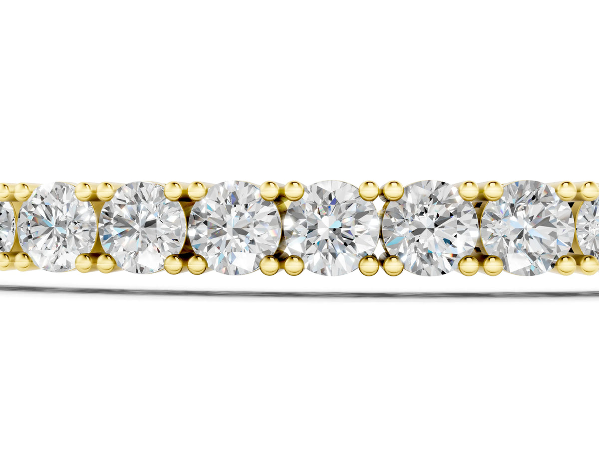 Yellow gold Round Cut Diamond Tennis Bracelet with Box Chain and Four-Prong Setting_1
