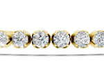 Yellow gold Round Cut Diamond Tennis Bracelet with Claw Prong Setting_1