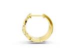 Yellow gold Round Cut Diamond Twisted Pavé Hoop Earrings_1