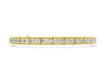 Yellow gold Round Cut Milgrain Tennis Bracelet with Box Setting
