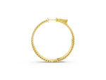Yellow gold Round Cut Pave Diamond Hoop Earrings with Prong Setting_1
