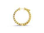 Yellow gold Round Cut Prong Set Diamond Hoop Earrings_1