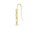 Yellow gold Round Diamond Bar Drop Earrings with Bezel Setting_1