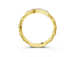 Yellow gold Round Diamond Bar Set Eternity Band with Filigree Design_3