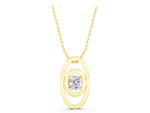 Yellow gold Round Diamond Bezel Set Pendant with Double Halo_1