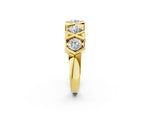 Yellow gold Round Diamond Channel Set Band with X-Prong Detail_2