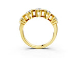 Yellow gold Round Diamond Channel Set Band with X-Prong Detail_3