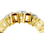 Yellow gold Round Diamond Channel Set Band with X-Prong Detail_4