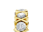 Yellow gold Round Diamond Channel Set Band with X-Prong Detail_5