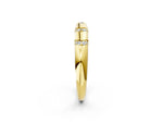 Yellow gold Round Diamond Channel Set Curved Band with Bezel Setting_2