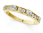 Yellow gold Round Diamond Channel Set Eternity Band with Prong Setting_1