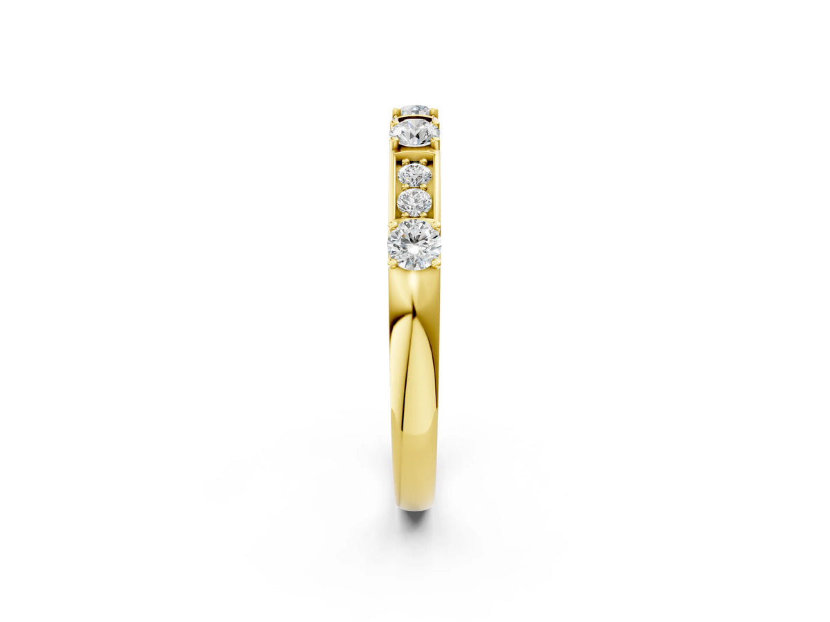 Yellow gold Round Diamond Channel Set Eternity Band with Prong Setting_2