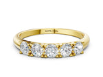 Yellow gold Round Diamond Channel Set Half Eternity Band with Shared Prong Setting