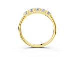 Yellow gold Round Diamond Channel Set Half Eternity Band with Shared Prong Setting_3