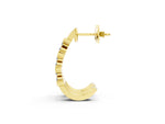 Yellow gold Round Diamond Channel-Set Hoop Earrings with Four-Prong Setting_1