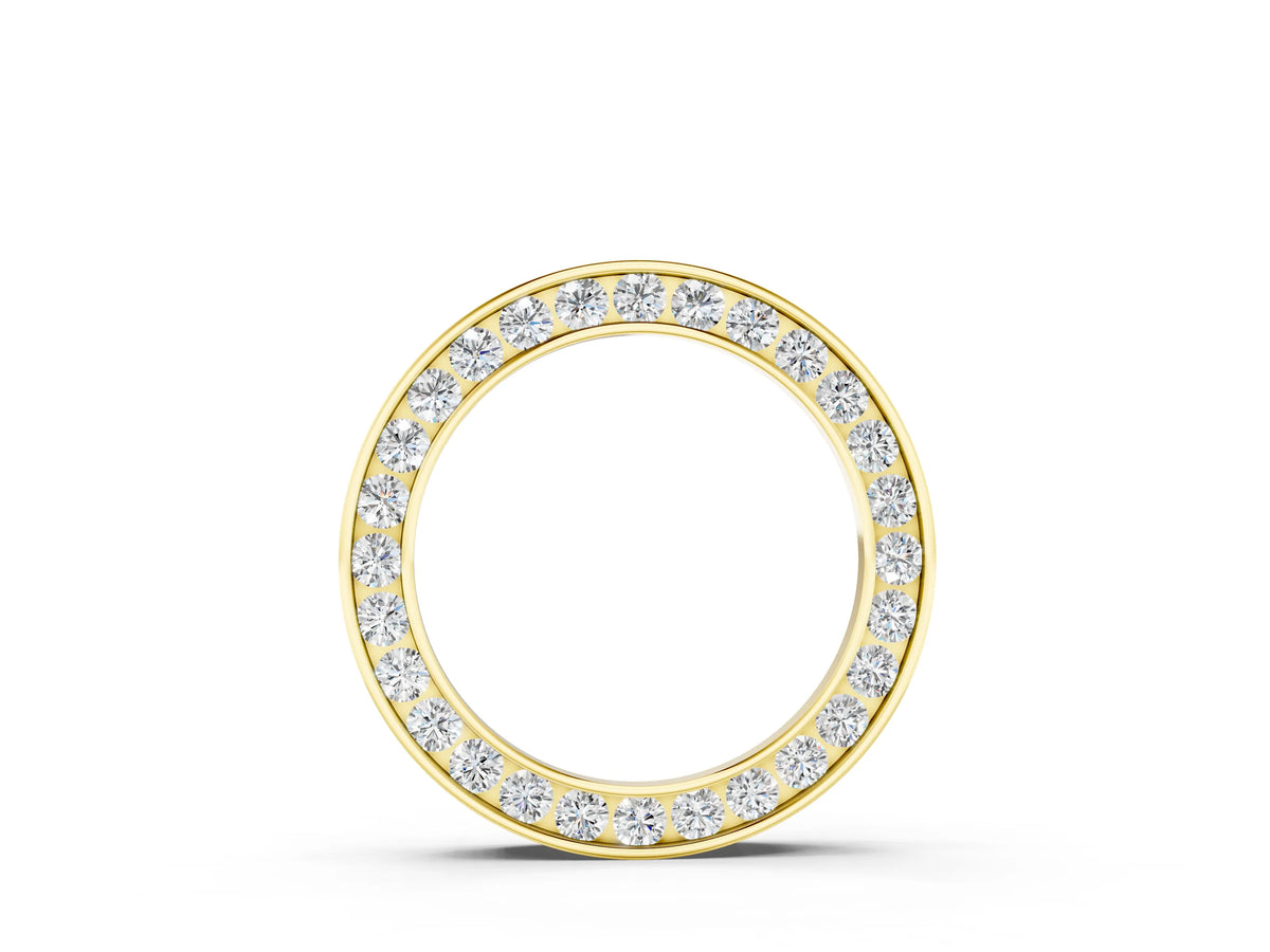 Yellow gold Round Diamond Channel Set Pendant