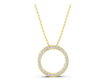 Yellow gold Round Diamond Channel Set Pendant_1