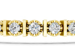 Yellow gold Round Diamond Channel Set Tennis Bracelet with Prong Setting_1
