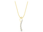 Yellow gold Round Diamond Channel Set Vertical Bar Pendant_1