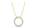 Yellow gold Round Diamond Circle Pendant with Prong Setting_1