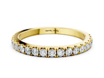 Yellow gold Round Diamond Classic Half Eternity Band with Shared Prong Setting