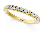 Yellow gold Round Diamond Classic Half Eternity Band with Shared Prong Setting_1