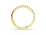 Yellow gold Round Diamond Classic Half Eternity Band with Shared Prong Setting_3