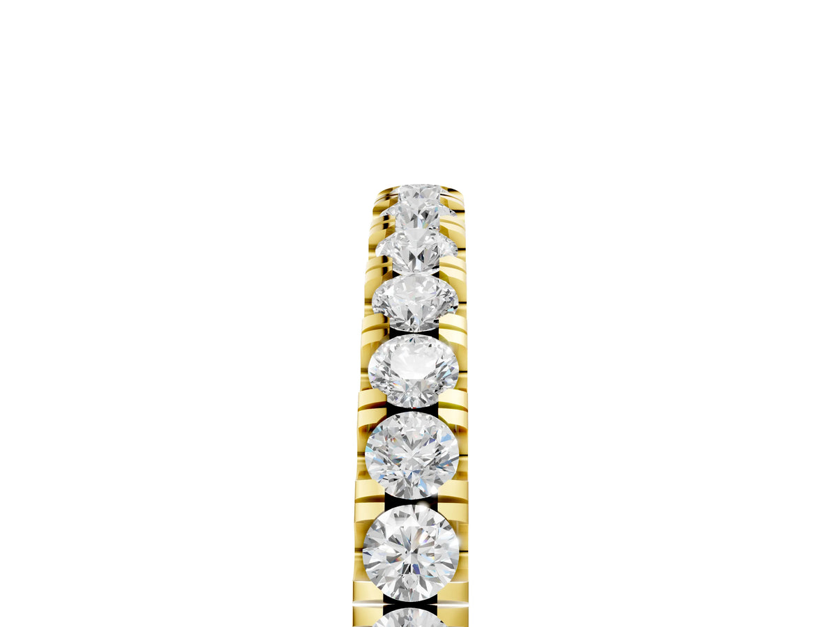 Yellow gold Round Diamond Classic Half Eternity Band with Shared Prong Setting_5