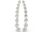 Yellow gold Round Diamond Climber Earrings with Prong Setting on Curved Band