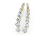 Yellow gold Round Diamond Climber Earrings with Prong Setting on Curved Band_1