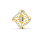 Yellow gold Round Diamond Cluster Pendant with Prong Setting