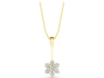 Yellow gold Round Diamond Cluster Pendant with Six-Prong Setting_1