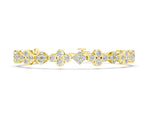 Yellow gold Round Diamond Cluster Tennis Bracelet with Bezel Setting and Four-Prong Clasp