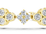 Yellow gold Round Diamond Cluster Tennis Bracelet with Bezel Setting and Four-Prong Clasp_1