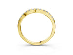 Yellow gold Round Diamond Curved Pavé Wedding Band with Shared Prong Setting_3