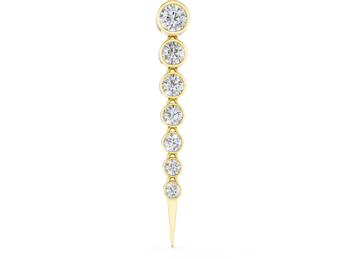 Yellow gold Round Diamond Drop Necklace with Bezel Setting
