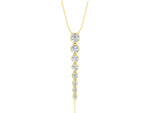 Yellow gold Round Diamond Drop Necklace with Bezel Setting_1