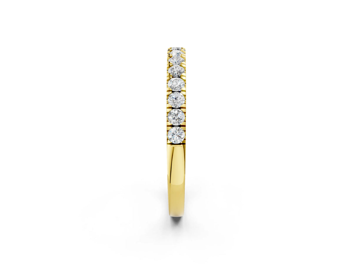 Yellow gold Round Diamond Eternity Band with Prong Setting_2
