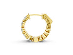 Yellow gold Round Diamond Eternity Hoop Earrings with Scalloped Band and Four-Prong Setting_1