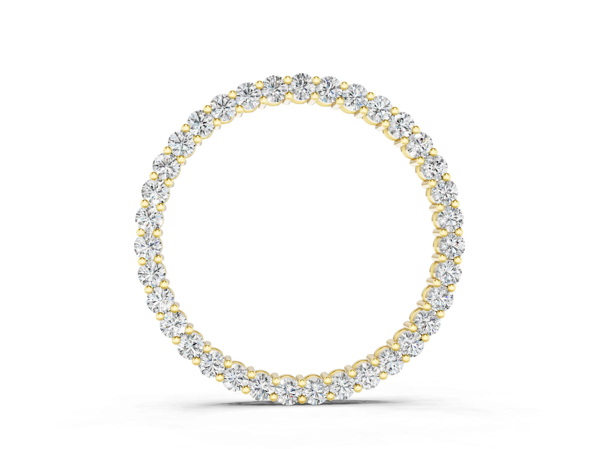 Yellow gold Round Diamond Eternity Pendant with Prong Setting