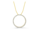 Yellow gold Round Diamond Eternity Pendant with Prong Setting_1