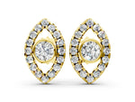 Yellow gold Round Diamond Evil Eye Stud Earrings_4
