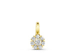 Yellow gold Round Diamond Floral Cluster Pendant with Prong Setting