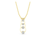 Yellow gold Round Diamond Four-Prong Circle Pendant_1