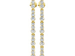 Yellow gold Round Diamond Graduated Dangle Earrings