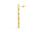 Yellow gold Round Diamond Graduated Dangle Earrings_1